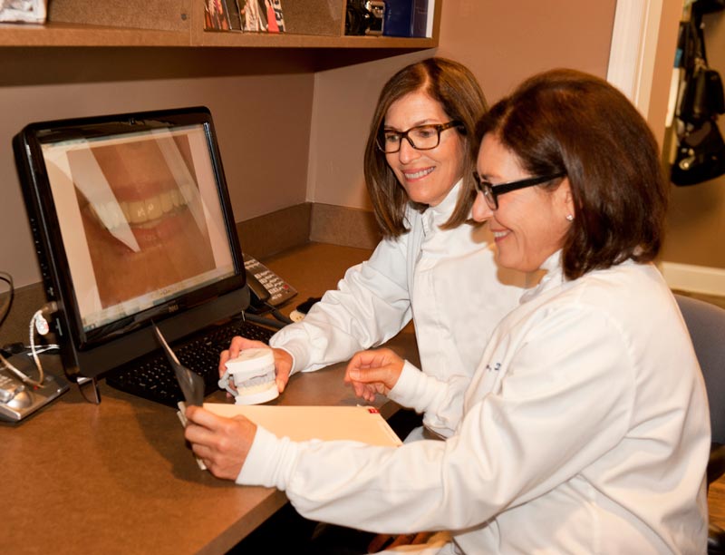 Photo of Drs. Trager and Rebhun at work