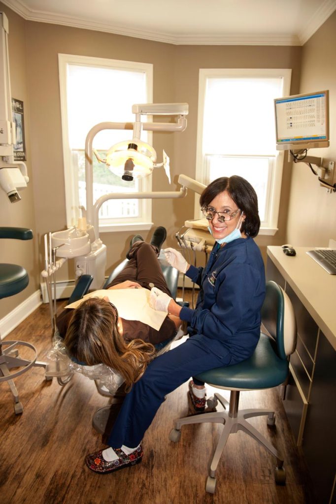 Photo of Dr. Rebhun with a patient